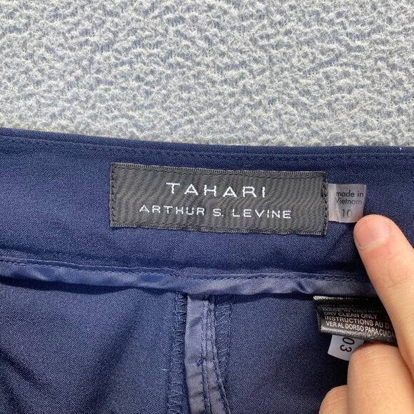 Tahari Arthur S.Levine Women's Wide Leg Crop Pants Size 10,Blue - Picture 3 of 9